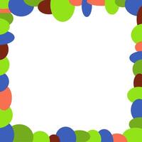 Colorful abstract square frame. Border using colorful circles. Empty space for text or design. vector