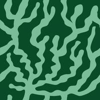 Abstract seamless sea pattern. Coral branches in contemporary minimalistic print. Marine theme. Green colors. vector