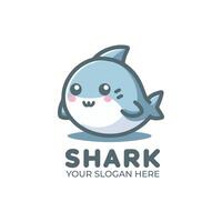 Cute Shark Logo Design vector