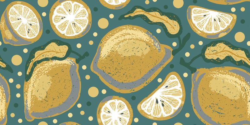 lemon slices on a green background