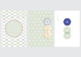 Japanese background with line art pattern . Abstract template with traditional Minimal geometric pattern in oriental style. Blue and green banner design. vector