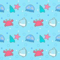 Cute kids seamless pattern Under the sea party illustration vector