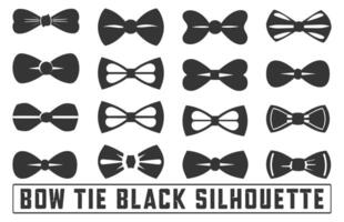 Bow Tie Icons Set, bow tie silhouette on white background isolated , Bow Tie Bundle Silhouette, Elegant bowtie silhouettes collection. vector