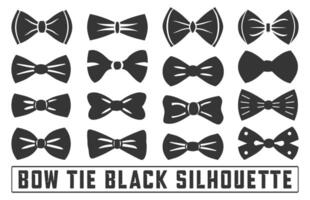 Bow Tie Icons Set, bow tie silhouette on white background isolated , Bow Tie Bundle Silhouette, Elegant bowtie silhouettes collection. vector