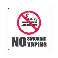 No smoking no vaping sign. Forbidden sign icon isolated on white background illustration. Cigarette, vape and smoke and in prohibition circle. vector