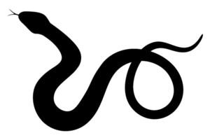 negro silueta de un retorcido serpiente aislado en un transparente antecedentes. símbolo de chino nuevo año 2025. ilustración. vector