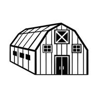 Barn, cellar sketch. linear illustration vector