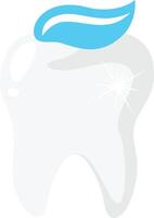 icono de sano blanco diente con pasta dental vector