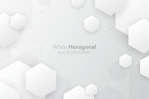 3d gradient white hexagonal background vector