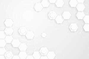 3d gradient white hexagonal background vector