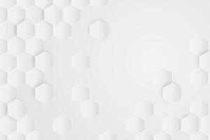 3d gradient white hexagonal background vector