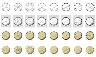 árbol parte superior ver planta paisaje arquitectura naturaleza jardín aéreo. arboles rama aislar colección ilustración ambiente verde botánica urbano arbusto parque. árbol arquitectura conífera decorativo. vector