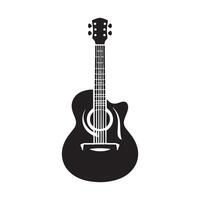 guitarra silueta plano ilustración. vector