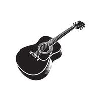 Guitar Silhouette flat illustration. vector