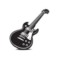 guitarra silueta plano ilustración. vector