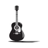 guitarra silueta plano ilustración. vector