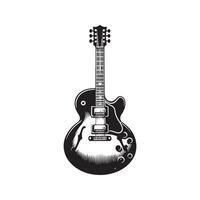 guitarra silueta plano ilustración. vector