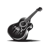 guitarra silueta plano ilustración. vector