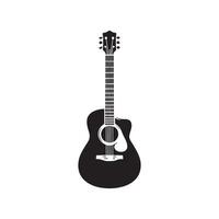 Guitar Silhouette flat illustration. vector