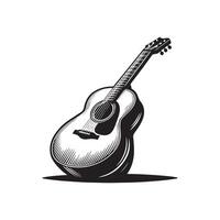 Guitar Silhouette flat illustration. vector