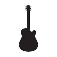 guitarra silueta plano ilustración. vector