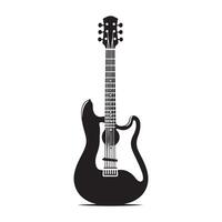 guitarra silueta plano ilustración. vector