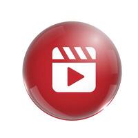 3d bubble with Clapper board icon. vector