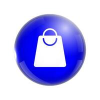 3d bubble with shopping bag icon. Sale concept vector