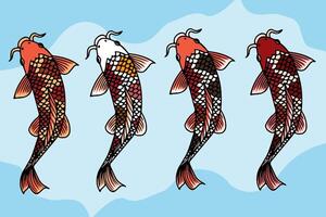 Design Koi Fish Element Set vector