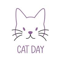 Cute Cat Day Cute Kitty Day vector