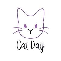 Cute Cat Day Cute Kitty Day vector