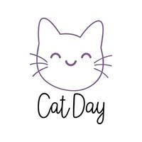 Cute Cat Day Cute Kitty Day vector