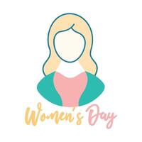 garabatear estilo contento De las mujeres día caligrafía póster vector