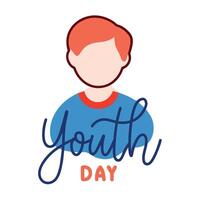 Doodel Style World Youth Day Poster Happy Younth Day Poster vector