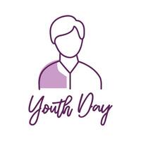 Doodel Style World Youth Day Poster Happy Younth Day Poster vector