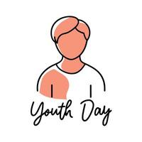 Doodel Style World Youth Day Poster Happy Younth Day Poster vector