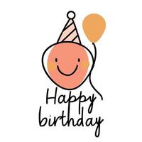 Doodle Style Happy Birth Day Poster Kids Happy Birth Day Poster vector