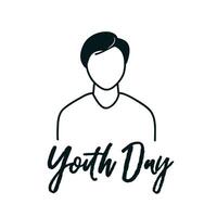 Doodel Style World Youth Day Poster Happy Younth Day Poster vector