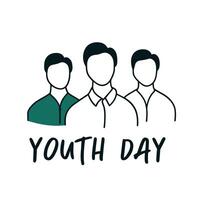 Doodel Style World Youth Day Poster Happy Younth Day Poster vector