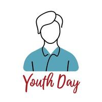 Doodel Style World Youth Day Poster Happy Younth Day Poster vector