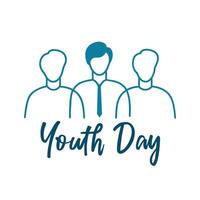 Doodel Style World Youth Day Poster Happy Younth Day Poster vector