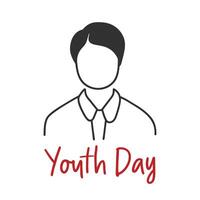 Doodel Style World Youth Day Poster Happy Younth Day Poster vector