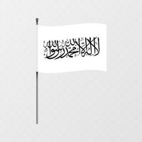 Afganistán nacional bandera en asta de bandera. ilustración. vector