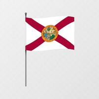 Florida state flag on flagpole. illustration. vector