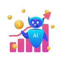 Robot AI sales improvement. Trading bot Stock trading concept Artificial intelligence Abstract background vector