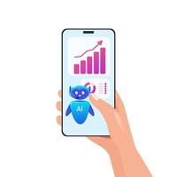 Robot AI sales improvement. Trading bot Stock trading concept Artificial intelligence Abstract background vector