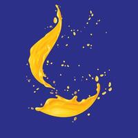 Yellow Mango with Splash in India Dark Background vector