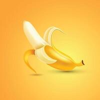 Yellow Banana fruit. half and Sweet fruit. background. vector