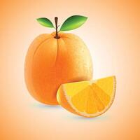 Fresh Orange Fruits with slice Background vector