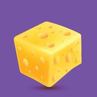 Yellow Cheese Cube dark Background vector